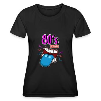 80er Jahre für immer 80er-Symbol Geschenk - Frauen Funktions-T-Shirt - Schwarz - Vorne - AI Model Female 172 light (172cm)
