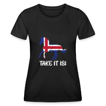 Take it Isi Icelandic Horse - Women's Functional T-Shirt - black - Front - AI Model Female 172 light (172cm)