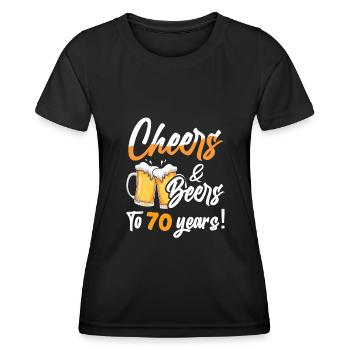 Acclamations et bières à 70 ans 70 anniversaire - T-shirt sport Femme - noir - Devant - AI Model Female 172 light (172cm)