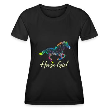 Cheval Fille Cavalier Cheval Fille - T-shirt sport Femme - noir - Devant - AI Model Female 172 light (172cm)