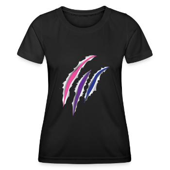 Bisexuel Bi Pride Flag Scratch - T-shirt sport Femme - noir - Devant - AI Model Female 172 light (172cm)
