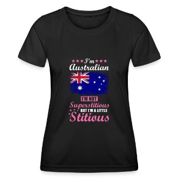Australian Gift Funny Saying Australia - Women's Functional T-Shirt - black - Front - AI Model Female 172 light (172cm)
