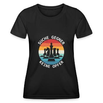 Rechercher des adversaires Pas de victimes Joueurs d’échecs - T-shirt sport Femme - noir - Devant - AI Model Female 172 light (172cm)