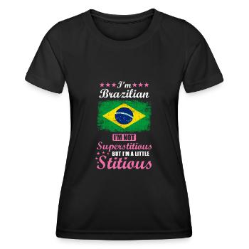 Brazilian Gift funny saying Brazil - Women's Functional T-Shirt - black - Front - AI Model Female 172 light (172cm)