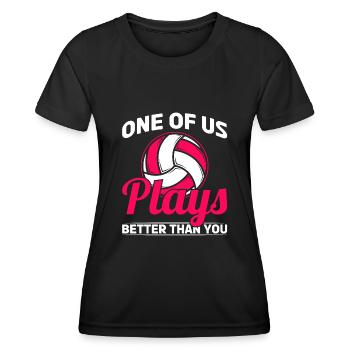 Beach Volley Frauen Volleyball Sport Geschenk - Frauen Funktions-T-Shirt - Schwarz - Vorne - AI Model Female 172 light (172cm)