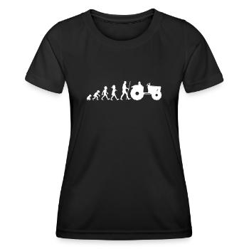 Farmer Rancher Drive Evolution Of Tractor - Women's Functional T-Shirt - black - Front - AI Model Female 172 light (172cm)