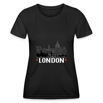 London - Frauen Funktions-T-Shirt - Schwarz - Vorne - AI Model Female 172 light (172cm)