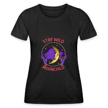 Mondkind Astrologe Gift - Frauen Funktions-T-Shirt - Schwarz - Vorne - AI Model Female 172 light (172cm)