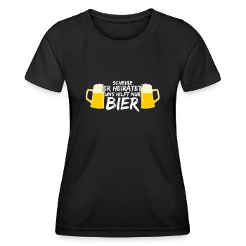 Junggesellenabschied Bier Junggeselle - Frauen Funktions-T-Shirt - Schwarz - Vorne - AI Model Female 172 light (172cm)