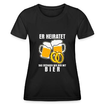 Junggesellenabschied Bier Trauzeuge - Frauen Funktions-T-Shirt - Schwarz - Vorne - AI Model Female 172 light (172cm)