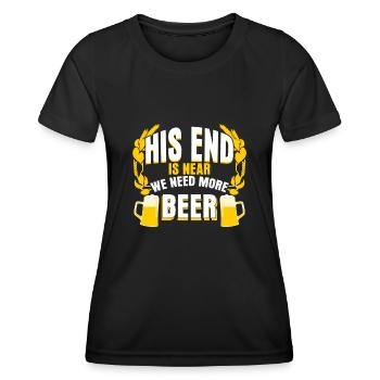 Junggesellenabschied Beer Enterrement de vie de garçon - T-shirt sport Femme - noir - Devant - AI Model Female 172 light (172cm)