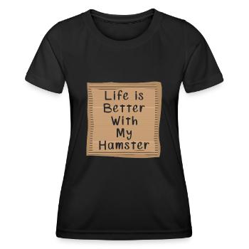 Hamster - Frauen Funktions-T-Shirt - Schwarz - Vorne - AI Model Female 172 light (172cm)