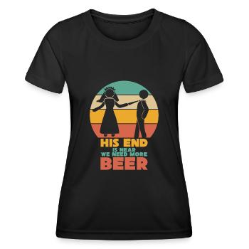 Junggesellenabschied Bière d’enterrement de vie de garçon - T-shirt sport Femme - noir - Devant - AI Model Female 172 light (172cm)