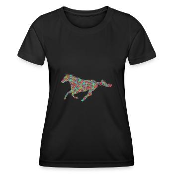 Dressage Cavaliers Cavaliers Chevaux Filles - T-shirt sport Femme - noir - Devant - AI Model Female 172 light (172cm)