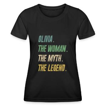 Olivia The Woman The Myth The Legend - Frauen Funktions-T-Shirt - Schwarz - Vorne - AI Model Female 172 light (172cm)