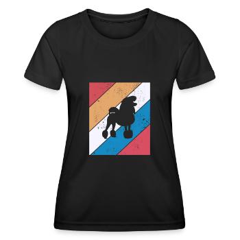 Caniche amoureux des chiens Retro vintage Idée cadeau - T-shirt sport Femme - noir - Devant - AI Model Female 172 light (172cm)