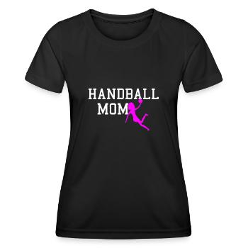 handball mom - Frauen Funktions-T-Shirt - Schwarz - Vorne - AI Model Female 172 light (172cm)