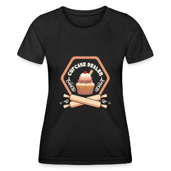 Cupcake Design für Konditor | Cupcake Dealer - Frauen Funktions-T-Shirt - Schwarz - Vorne - AI Model Female 172 light (172cm)