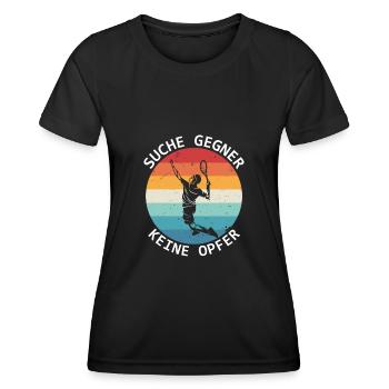 Tennis Recherche Adversaires Pas de victimes Joueurs de tennis - T-shirt sport Femme - noir - Devant - AI Model Female 172 light (172cm)