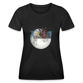 Astronaute Space Moon Space Retro - T-shirt sport Femme - noir - Devant - AI Model Female 172 light (172cm)