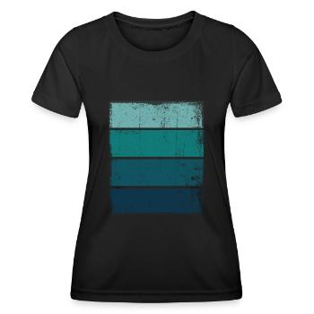Background Grunge Sea Diving Marine - Women's Functional T-Shirt - black - Front - AI Model Female 172 light (172cm)