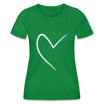 Weisses Halbes Herz - Frauen Funktions-T-Shirt - Kelly Green - Vorne - AI Model Female 172 dark (172cm)
