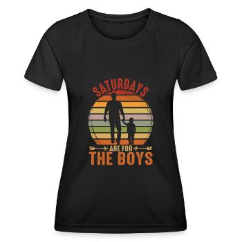 Saturdays Are For The Boys Vintage Retro - Women's Functional T-Shirt - black - Front - AI Model Female 172 light (172cm)