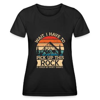 Geologie Geologe Fossilien Smoky Quartz - Frauen Funktions-T-Shirt - Schwarz - Vorne - AI Model Female 172 light (172cm)