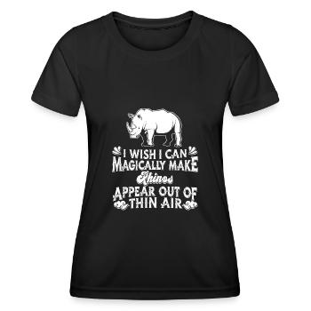 Rhino Nashorn - Frauen Funktions-T-Shirt - Schwarz - Vorne - AI Model Female 172 light (172cm)
