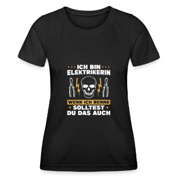 Handwerk Meisterin Elektrikerin Geschenk - Frauen Funktions-T-Shirt - Schwarz - Vorne - AI Model Female 172 light (172cm)