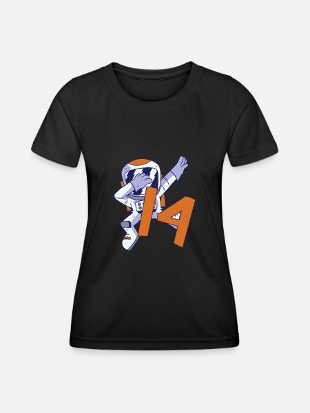 14. Geburtstag Astronaut 14 Jahre Weltraumgalaxie - Frauen Funktions-T-Shirt - Schwarz
