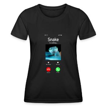 Snake Serpent Phone Display Snake - Frauen Funktions-T-Shirt - Schwarz - Vorne - AI Model Female 172 light (172cm)