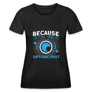 Ophtalmologiste Optométrie Opticien Opticien Opticien Opticien Opticien - T-shirt sport Femme - noir - Devant - AI Model Female 172 light (172cm)