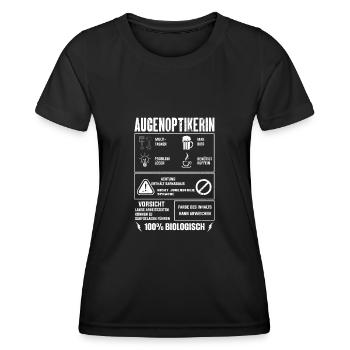 AUGENOPTIKERIN Spruch Beruf Sarkasmus Lustig Humor - Frauen Funktions-T-Shirt - Schwarz - Vorne - AI Model Female 172 light (172cm)