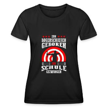 Kinder Bogenschießen Sohn Tochter - Frauen Funktions-T-Shirt - Schwarz - Vorne - AI Model Female 172 light (172cm)