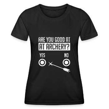 Êtes-vous bon en tir à l’arc? Archer - T-shirt sport Femme - noir - Devant - AI Model Female 172 light (172cm)