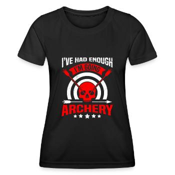 Je vais archer de tir à l’arc - T-shirt sport Femme - noir - Devant - AI Model Female 172 light (172cm)