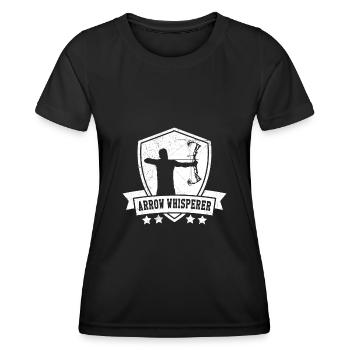 Pfeil Flüsterer Bogenschießen - Frauen Funktions-T-Shirt - Schwarz - Vorne - AI Model Female 172 light (172cm)