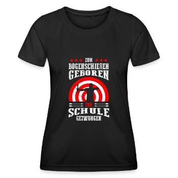 Kinder Bogenschießen Sohn Tochter - Frauen Funktions-T-Shirt - Schwarz - Vorne - AI Model Female 172 light (172cm)