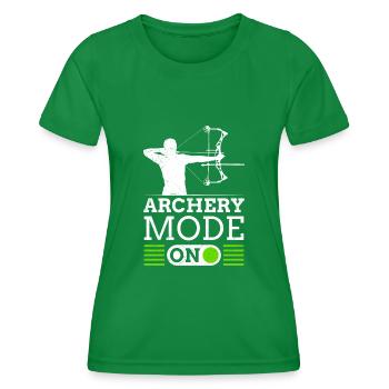 Mode tir à l’arc sur arc à poulies - T-shirt sport Femme - vert - Devant - AI Model Female 172 dark (172cm)