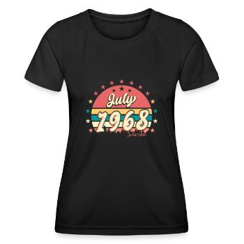 Retro 1968 Juli - Frauen Funktions-T-Shirt - Schwarz - Vorne - AI Model Female 172 light (172cm)