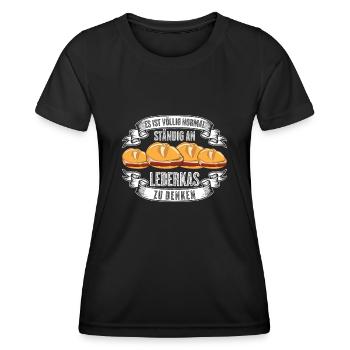 Leberkäse Fleischkas Witz Leberkas - Frauen Funktions-T-Shirt - Schwarz - Vorne - AI Model Female 172 light (172cm)