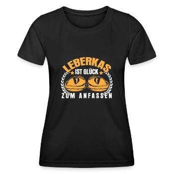 Leberkäse Leberkassemmel Leberkas - Frauen Funktions-T-Shirt - Schwarz - Vorne - AI Model Female 172 light (172cm)