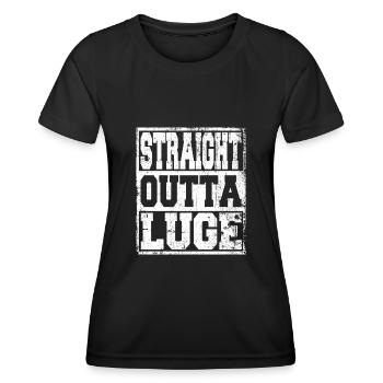 Luge disant drôle - T-shirt sport Femme - noir - Devant - AI Model Female 172 light (172cm)