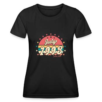 Year of construction 1993 in July - Women's Functional T-Shirt - black - Front - AI Model Female 172 light (172cm)