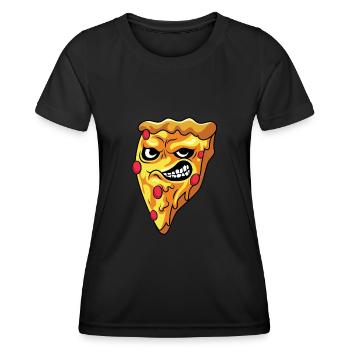 Angry Pizza Gourmet Gift - Women's Functional T-Shirt - black - Front - AI Model Female 172 light (172cm)