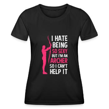 Sexy Archer Archery Dames - T-shirt sport Femme - noir - Devant - AI Model Female 172 light (172cm)