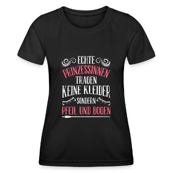 Prinzessin mit Pfeil und Bogen Bogenschützen - Frauen Funktions-T-Shirt - Schwarz - Vorne - AI Model Female 172 light (172cm)