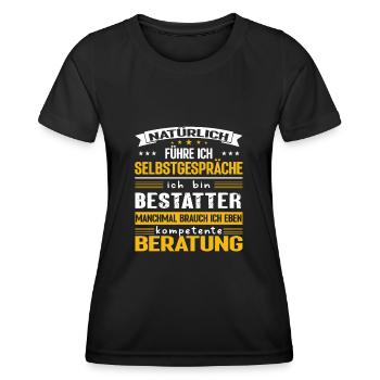 BESTATTER Spruch Beruf Sarkasmus Lustig Humor - Frauen Funktions-T-Shirt - Schwarz - Vorne - AI Model Female 172 light (172cm)