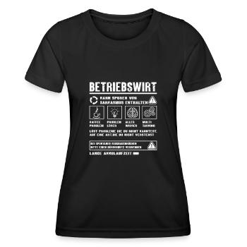 BETRIEBSWIRT Spruch Beruf Sarkasmus Lustig Humor - Frauen Funktions-T-Shirt - Schwarz - Vorne - AI Model Female 172 light (172cm)